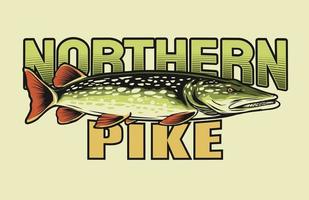 logotipo de vector de pescado de lucio del norte