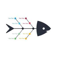 diseño infográfico de peces con ranura de texto colorido. diseño de tragamonedas infográfico de pescado sobre fondo blanco, elementos infográficos para el concepto de presentación de negocios. vector