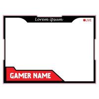 Live streaming overlay with metallic red and dark black color shade. Stylish live streaming overlay frame. Screen overlay for live game streamers. Red and dark black color overlay frame. vector