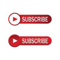 Subscribe button inside a round shape. Red subscribe button and text effect on a white background. Subscribe pictogram vector illustration for business concepts.