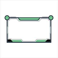 superposición de transmisión para jugadores en vivo. elementos de diseño vectorial. marco de juego superpuesto diseño femenino con sombra de color verde y negro. superposición elegante para la ilustración vectorial de serpentinas en vivo. vector