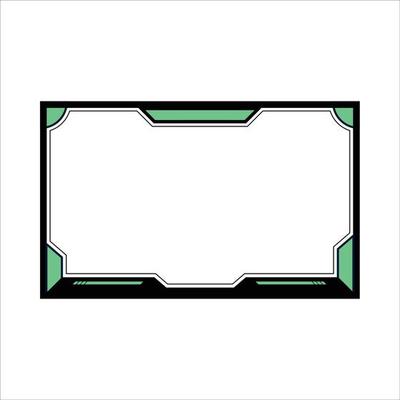 Gaming overlay for live streamers vector design element. Gaming frame overlay design with dark green and black color shade. Stylish overlay for live streamers vector illustration.