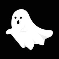 lindo diseño de fantasma blanco redondo de halloween sobre un fondo negro. fantasma con diseño de forma abstracta. ilustración de vector de elemento de fiesta fantasma blanco de halloween. vector fantasma con una cara de miedo.