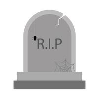 Halloween scary tombstone vector with a spider. Halloween illustration design with the stone tomb and R.I.P sign. Old scary tomb design with spider web.