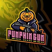 Pumpkin gunners mascot logo design vector