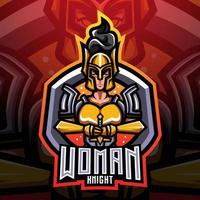 Women knight esport mascot logo vector