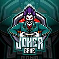 Joker game esport mascot logo design vector