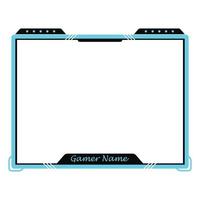 Gaming frame overlay for the live streamer. Gamer overlay for live streamers. Blue and black color stylish live gaming overlay frame. Live stream overlay for online gamers. vector