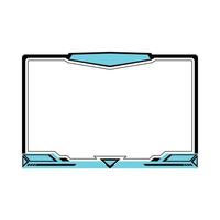 Gaming overlay for live streamers vector design element. Gaming frame overlay design with light blue and black color shade. Stylish overlay for live streamers vector illustration.