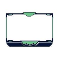 Streaming stylish overlay for live gamers vector design. Gaming frame overlay design with green and dark black color shade. Stylish overlay for live streamers vector illustration.