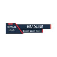 News lower third Royal design for television channels. The rectangular and round shape news channel vector design. The metallic color luxurious black and Red shade lower third for a news channel.