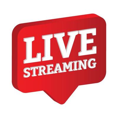 Live streaming 3D icon design for the broadcast system. Stylish live streaming icon with red color shade. Red television or social media lower third button design.