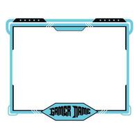 Stylish gaming frame overlay for the live streamer. Gamer stylish overlay for live streamers. Light blue color stylish live gaming overlay frame with black shade. Live stream overlay for online gamers vector