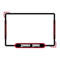 Stylish gaming frame overlay for the live streamer. Gamer overlay for live streamers. Black color stylish live gaming overlay frame with red shade. Live stream overlay for online gamers. vector