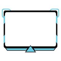 Live streaming overlay with cyan and dark black color shade. Stylish live streaming overlay frame. Screen overlay for live game streamers. Light blue and dark black color overlay frame. vector