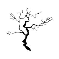 Halloween dead tree with dark black color shade. Scary design for Halloween event with dry tree vector illustration. Scary haunted tree vector design on a white background.