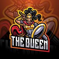 The queen esport mascot logo vector