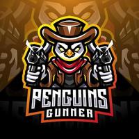 Penguin gunner esport mascot logo design