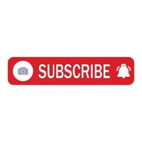 Channel logo space and subscribe button inside rectangle shape. Red subscribe button and text effect with bell icon on a white background vector for business concept or subscribe pictogram.