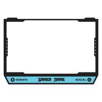 Live game streaming overlay with cyan and black color. Stylish live streaming overlay frame. Screen overlay for live streamers. Light blue and black color overlay frame. vector