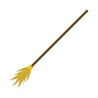 Halloween simple witch broomstick design vector illustration. Witch broom design with yellow and wood color shade. Halloween party elements design with a simple witch broomstick.