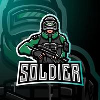 Soldier mascot esport gaming logo vector
