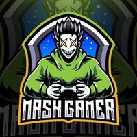 Mask gamer esport mascot logo design vector