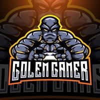 Golem gamer esport mascot logo design vector