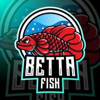 Betta fish esport mascot logo vector