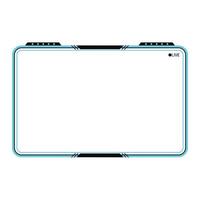 Gaming frame overlay for the live streamer. Stylish Gamer overlay for live streamers. Cyan color stylish live gaming overlay frame with black shade. Live stream overlay for online gamers. vector