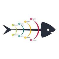 Fish infographic design with colorful option slot. Multicolor Fish infographic slot design on white background, Infographic elements for business concept. vector