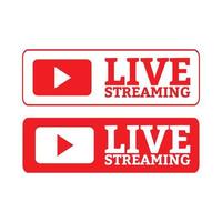 Live streaming icon design for the broadcast system. Stylish live streaming icon with red color shade. Red live lower third button design. vector