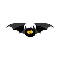ilustración de vector de diseño de murciélago de miedo para halloween. diseño de murciélago negro con sombra de color amarillo y madera. diseño de elementos de fiesta de halloween con un murciélago negro aterrador.