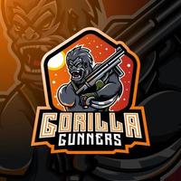 Gorilla gunners esport mascot vector