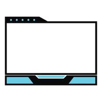 Live streaming overlay frame. Game screen overlay for live game streamers. Stylish dark black and rusty cyan color overlay frame. Live streaming overlay with rusty cyan and black color. vector