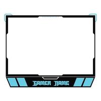 Gaming frame overlay for the live streamer. Gamer overlay for live streamers. Black and cyan color stylish live gaming overlay frame. Live streamer overlay for online gamers. vector