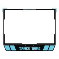 Gaming frame overlay for the live streamer. Gamer overlay for live streamers. Black and cyan color stylish live gaming overlay frame. Live streamer overlay for online gamers. vector