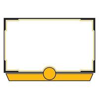 Live streaming overlay frame. Game screen overlay for live game streamers. Dark black and rusty yellow color overlay frame. Live streaming overlay with yellow and black color. vector