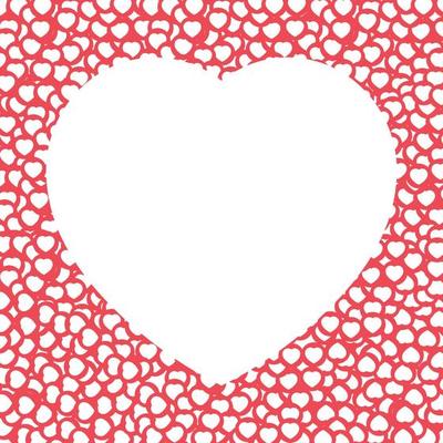 Social media beautiful frame design with red love shape. Social media frame element with big love space. Frame design with cute love shapes for social media posts.