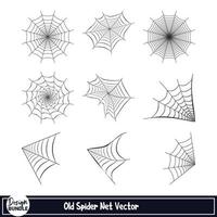 Halloween scary spider web silhouette design on a white background. Spider web vector design with dark black color. Halloween spider web silhouette collection design.