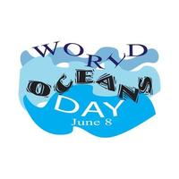 signo del día mundial de los océanos vector