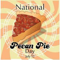 National Pecan Pie Day Sign vector