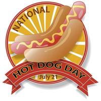National Hot Dog Day Sign vector