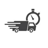 vector illustration of a delivery icon with a pickup truck suitable for a fast delivery sign