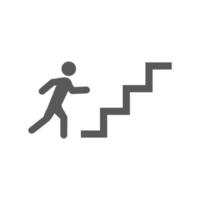 icono de ilustración vectorial de personas que suben las escaleras símbolo del proceso hacia el éxito, persiguiendo el objetivo vector