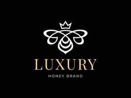 ilustración de logotipo de abeja de lujo mejor para diseño de etiqueta vector premium