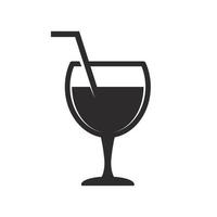 ilustración vectorial de un icono de vidrio elegante, adecuado para bebidas de jugo, bebidas alcohólicas, etc. vector