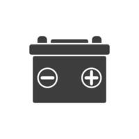 black flat battery battery icon vector illustration, battery battery icon template