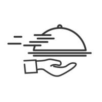 food delivery icon vector, restaurant food waiter icon