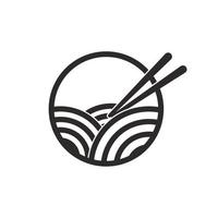 vector de icono de fideos, logotipo de fideos para tienda de fideos, fideos planos simples